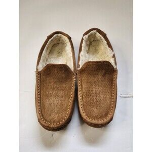 Koolaburra By UGG Slippers Mens 8 Brown Suede Tipton Emboss Fur Lined 1119273